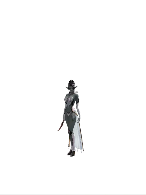 Dagger of Adept on a female Dark Elf, front view