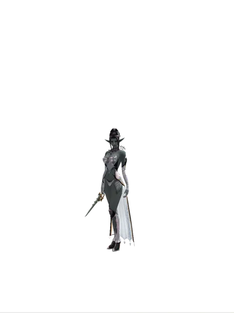 Icarus Disperser on a female Dark Elf, front view