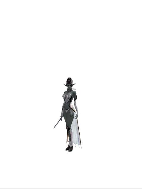 Improved Sword Breaker on a female Dark Elf, front view