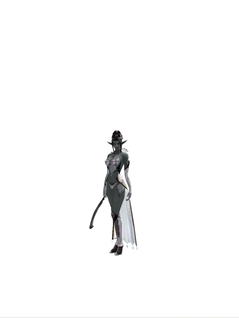 Kukuri on a female Dark Elf, front view