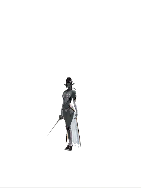 Maingauche on a female Dark Elf, front view