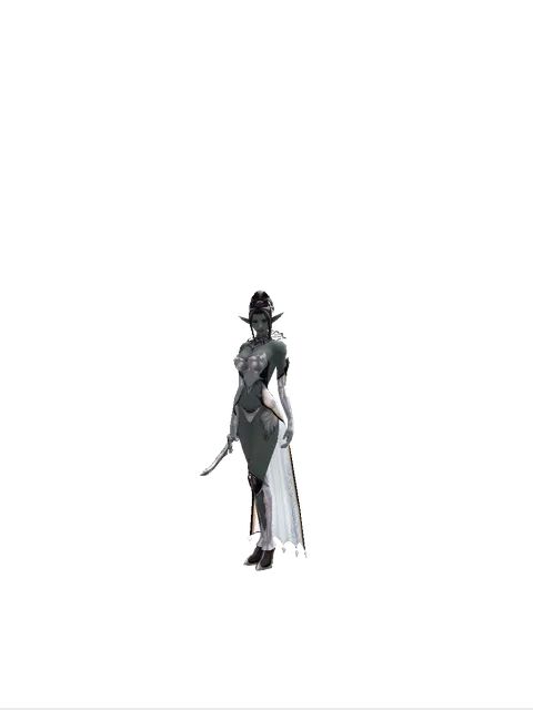 Mystic Knife on a female Dark Elf, front view