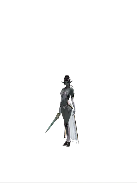 Naga Storm on a female Dark Elf, front view