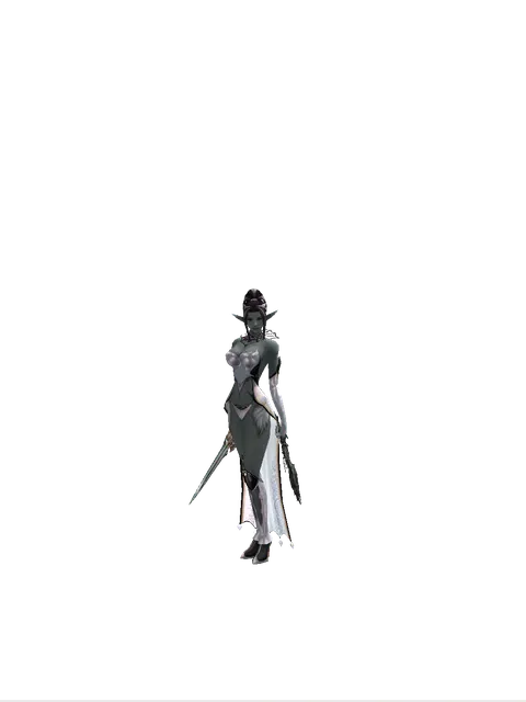 Dynasty Knife*Soul Seperator on a female Dark Elf, front view