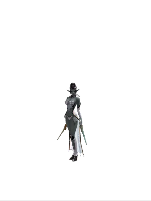 Vesper Dagger*Naga Storm on a female Dark Elf, front view