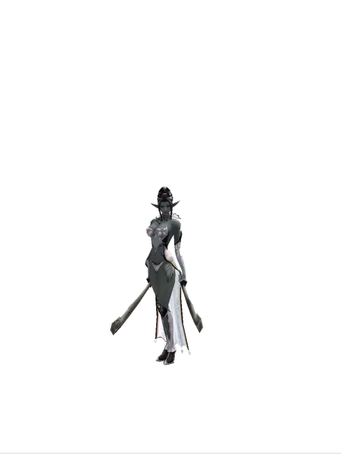 Crimson Sword*Crimson Sword on a female Dark Elf, front view