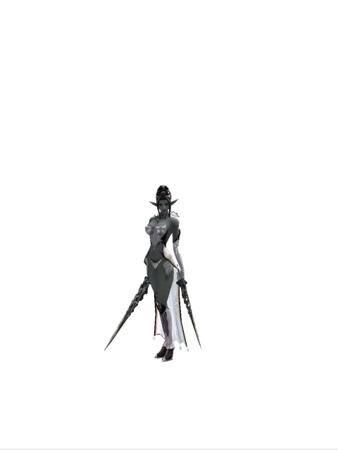 Damascus*Damascus on a female Dark Elf, front view