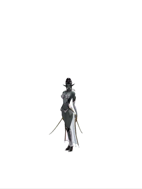 Saber*Saber on a female Dark Elf, front view