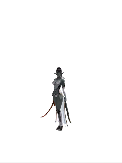 Shamshir*Sword of Limit on a female Dark Elf, front view