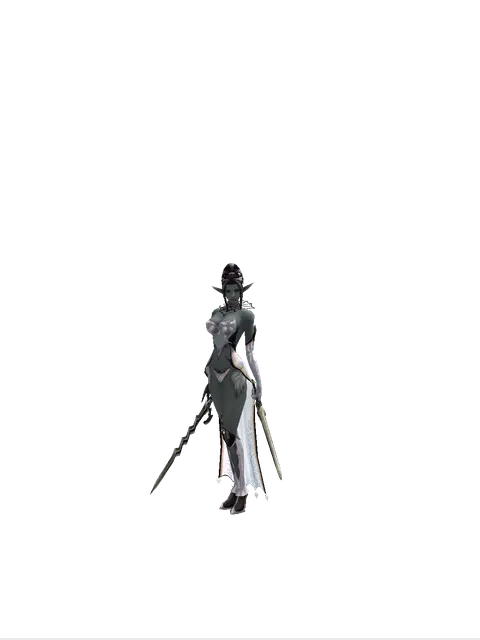Stormbringer*Spirit Sword on a female Dark Elf, front view