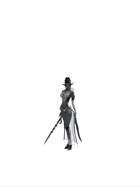 Stormbringer*Sword of Limit on a female Dark Elf, front view