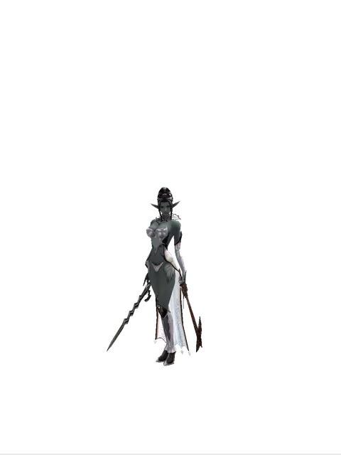 Stormbringer*Sword of Nightmare on a female Dark Elf, front view