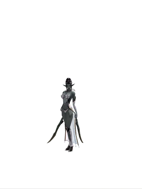 Sword of Limit*Sword of Limit on a female Dark Elf, front view