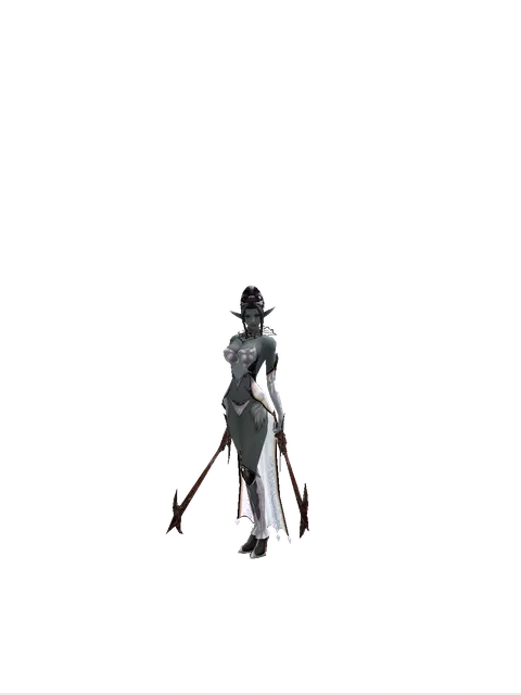 Sword of Nightmare*Sword of Nightmare on a female Dark Elf, front view