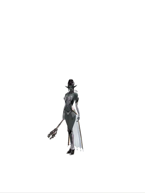 Blood of Saints on a female Dark Elf, front view
