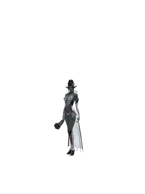 Horn of Glory on a female Dark Elf, front view