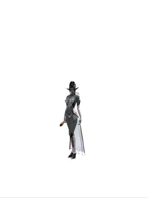 Scroll of Wisdom on a female Dark Elf, front view