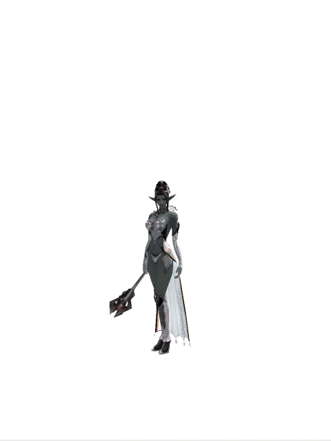 Temptation of Abyss on a female Dark Elf, front view