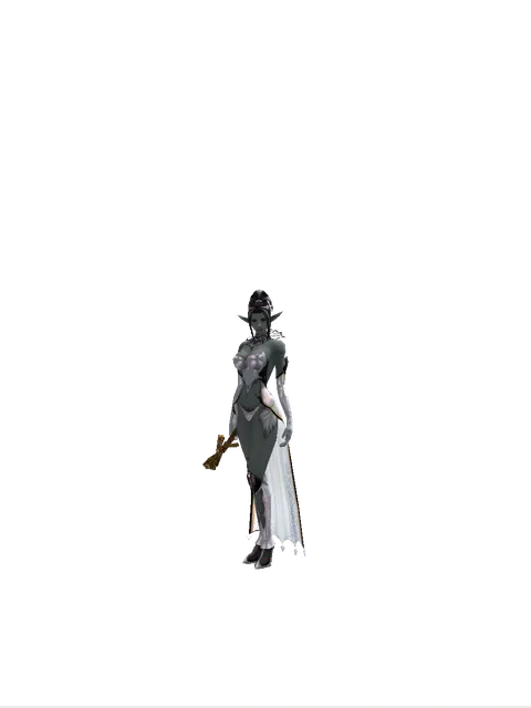 Voodoo Doll on a female Dark Elf, front view
