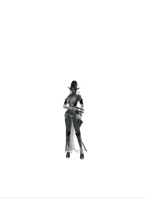Arthro Nail on a female Dark Elf, front view