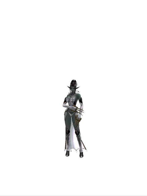 Bagh-Nakh on a female Dark Elf, front view