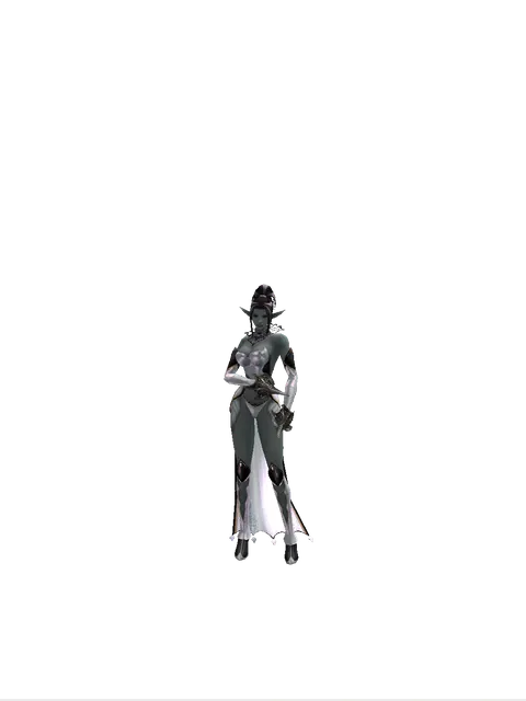 Great Pata on a female Dark Elf, front view