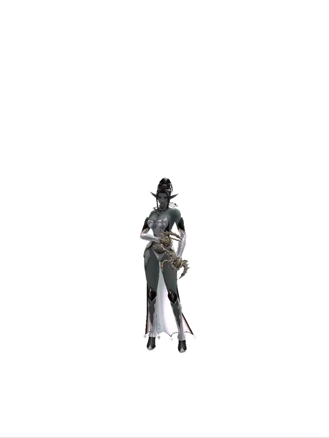 Infinity Fang on a female Dark Elf, front view