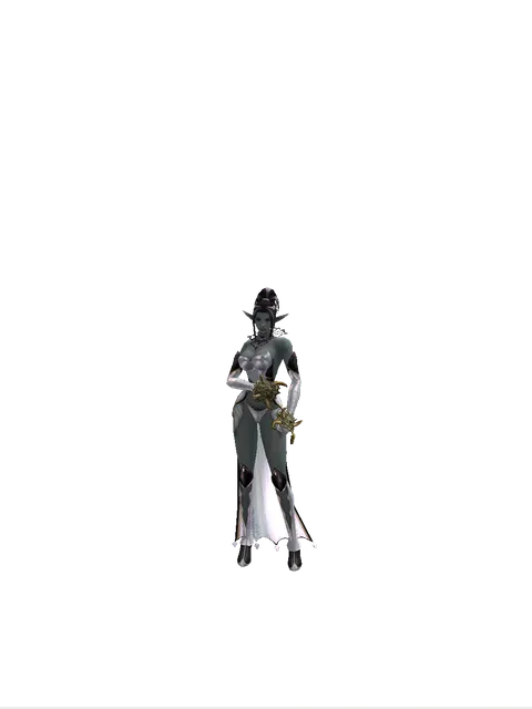 Sobekk's Hurricane on a female Dark Elf, front view