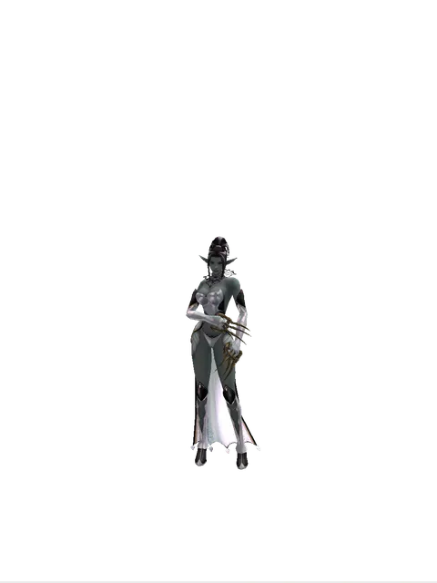 Traveler's Jamadhr on a female Dark Elf, front view