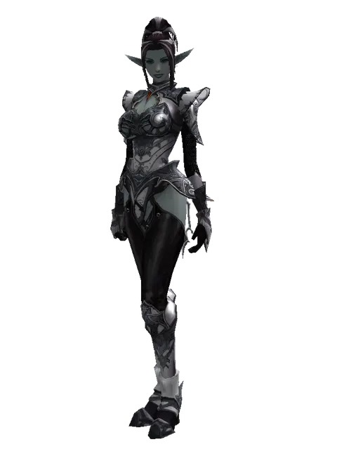 Avadon Heavy Set on a female Dark Elf, front view