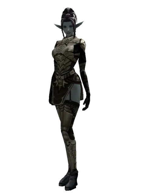 Blast Plate (heavy armor) on a female Dark Elf, front view