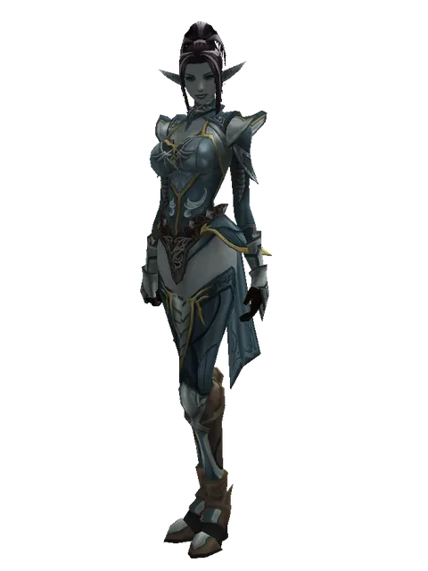 Clan Oath Set - Heavy on a female Dark Elf, front view