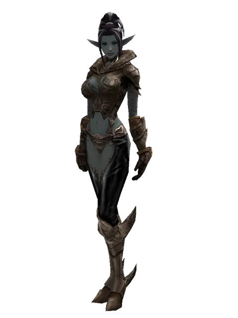 Compound Set on a female Dark Elf, front view