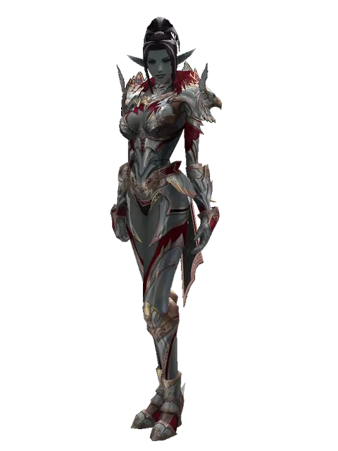 Dynasty Platinum [Bard] (heavy armor) on a female Dark Elf, front view