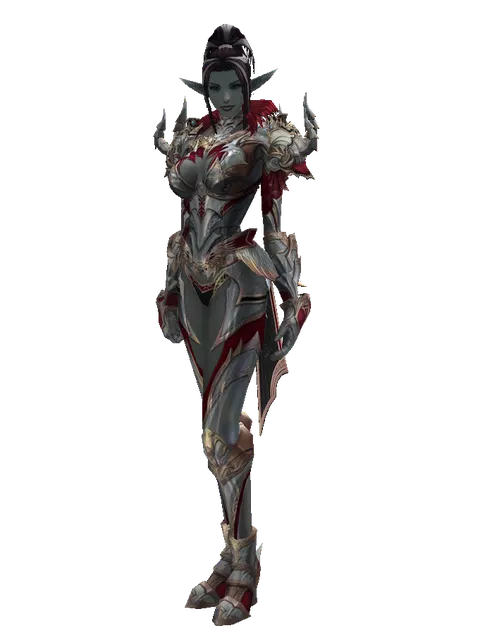 Dynasty Platinum [Force Master] (heavy armor) on a female Dark Elf, front view
