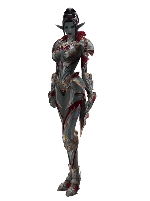 Dynasty [Shield Master] (heavy armor) on a female Dark Elf, front view