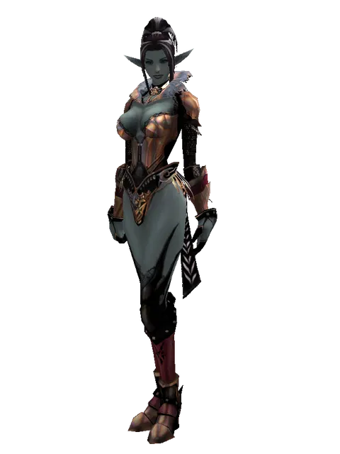 Imperial Crusader Set on a female Dark Elf, front view