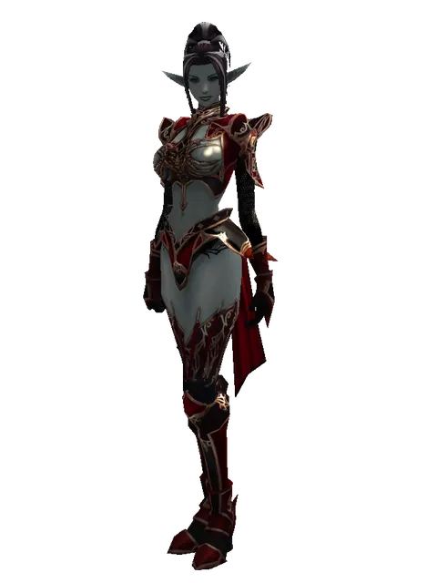 Set of Nightmare on a female Dark Elf, front view