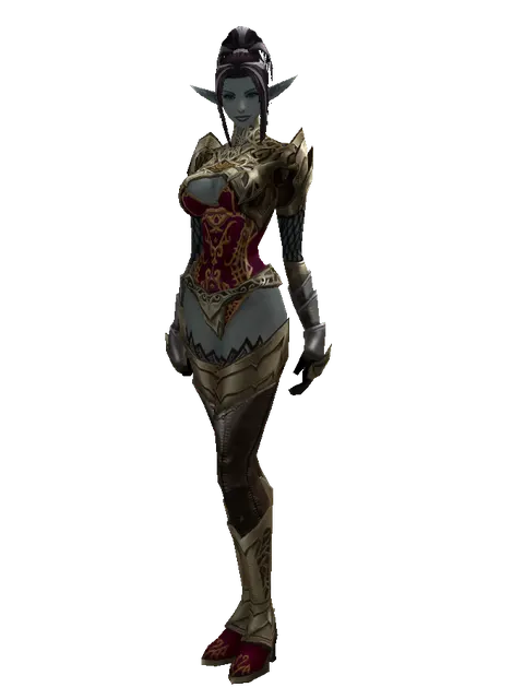 Zubei's Set on a female Dark Elf, front view