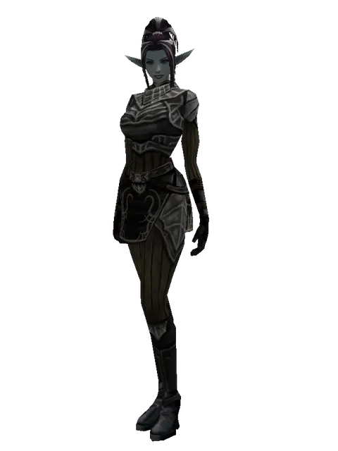 Bone (light armor) on a female Dark Elf, front view