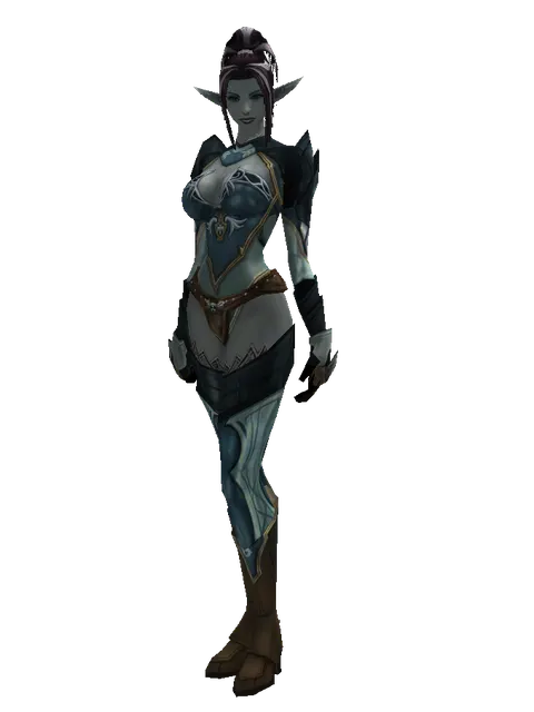 Clan Oath Set - Light on a female Dark Elf, front view