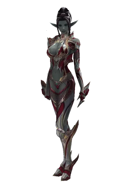 Dynasty Leather Set on a female Dark Elf, front view