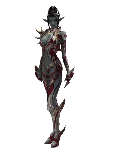 Dynasty Leather Set on a female Dark Elf, front view