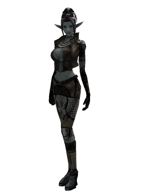 Lion Skin (light armor) on a female Dark Elf, front view
