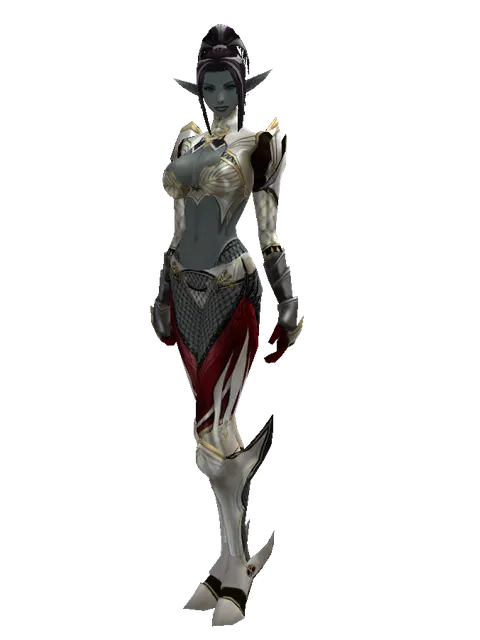 Majestic Leather Set on a female Dark Elf, front view