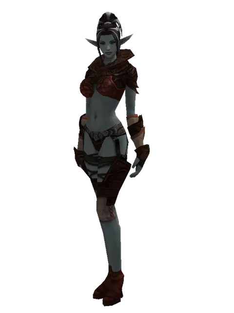 Salamander (light armor) on a female Dark Elf, front view