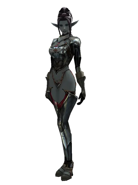 Tallum Leather Set on a female Dark Elf, front view