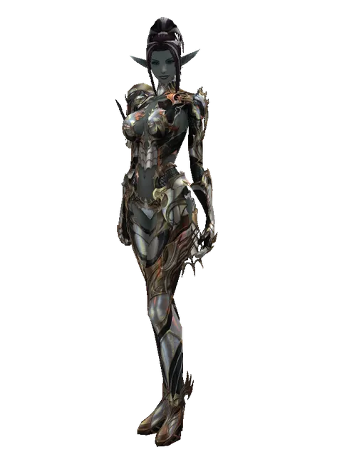 Noble Vesper (light armor) on a female Dark Elf, front view