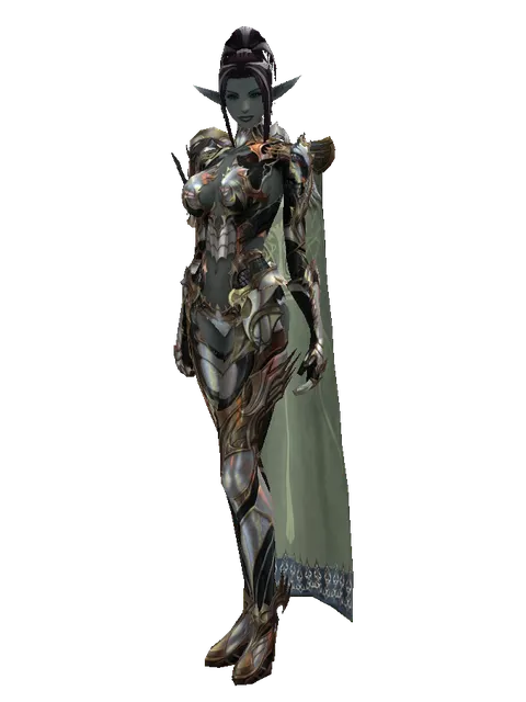 Noble Vesper + Mage Cloak (light armor) on a female Dark Elf, front view