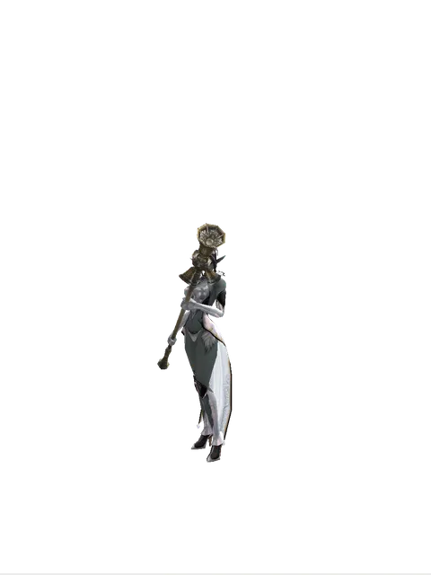 Chrono Campana on a female Dark Elf, front view